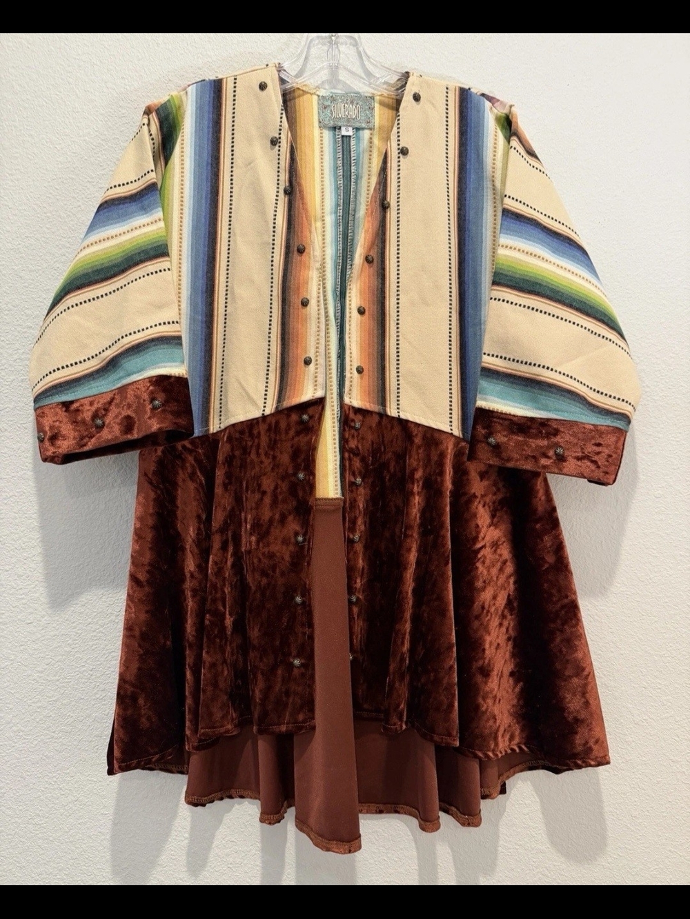 Silverado Jessica Serape Jacket Velvet Bottom Multicolored Aztec Southwest